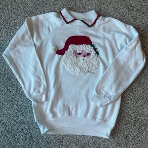 Vintage 90's Santa Christmas Sweatshirt 90's - Hanes Medium - Furever Friends